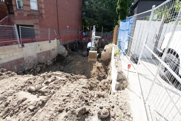 backfilling with an excavator