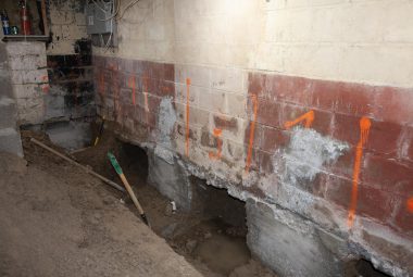 structural support service example of underpinning a basement in Toronto